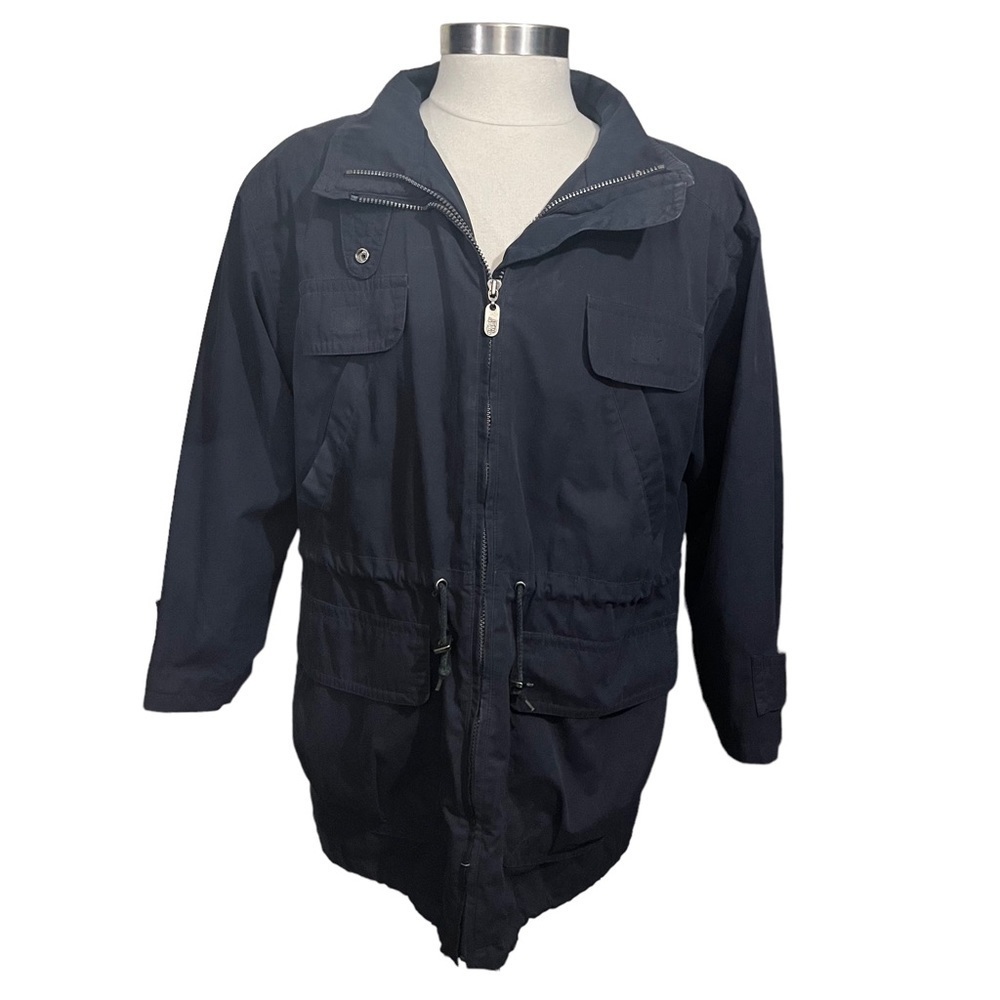Vintage Mulberry Street Men Black Full Zip Tactical Jacket Sz M Fishing Riding